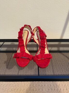 Jessica Simpson Rose Jessin Red Muse Open Toe Heels